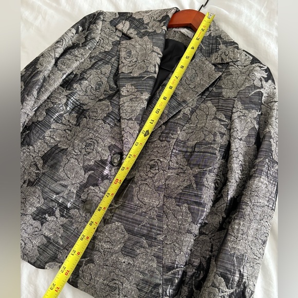 Lucyna Elegant Floral Women's Jacket, charcoal and black flowers size 40 - Picture 5 of 6